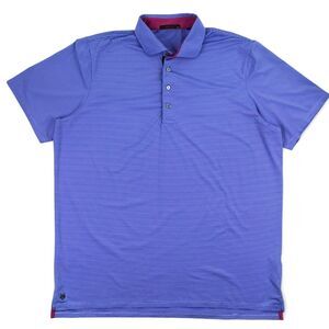 Greyson Polo Shirt Men's XXL Purple Stripe Performance Stretch Golf UPF 50+